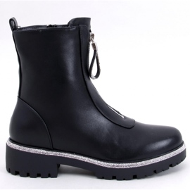 Teah Bottines noires avec zircons cubiques - Inello le noir 1