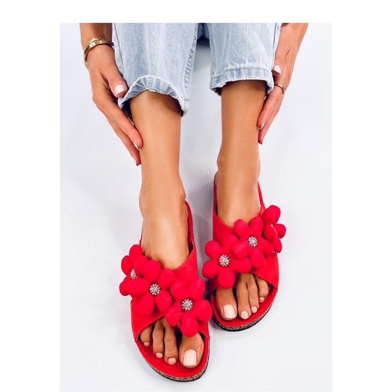 Sandale Tongs en liège à fleurs coussin Charss Orange - Inello 2