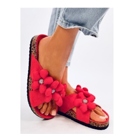 Sandale Tongs en liège à fleurs coussin Charss Orange - Inello 3