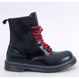 Bottines à lacets avec fil coloré Stuff Blackred - Inello noir 1