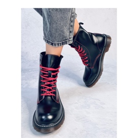 Bottines à lacets avec fil coloré Stuff Blackred - Inello le noir 3