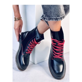 Bottines à lacets avec fil coloré Stuff Blackred - Inello le noir 4