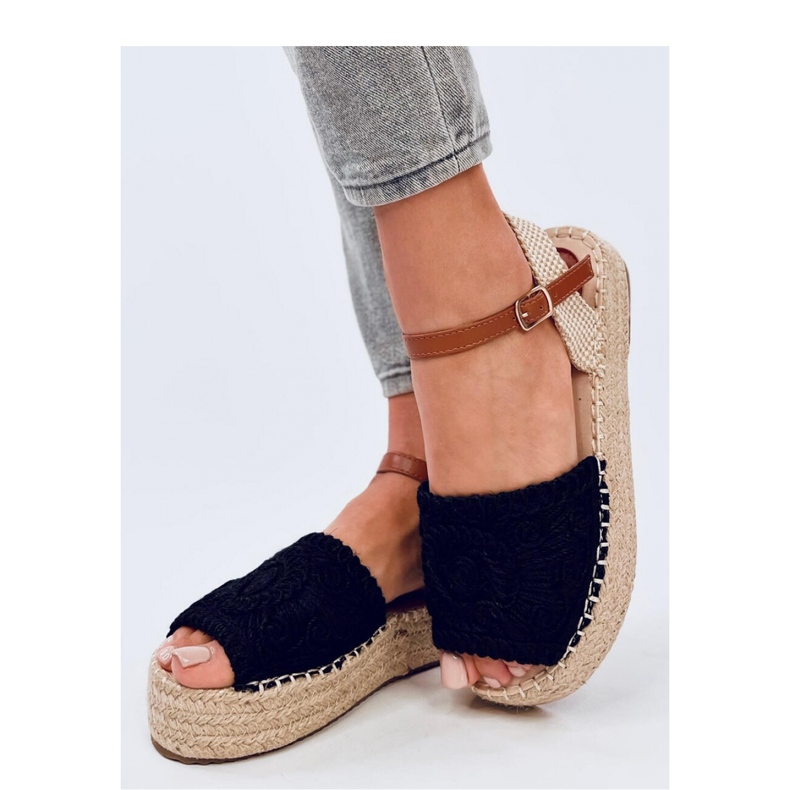 Boho Ingram Sandales espadrilles noires - Inello le noir 1