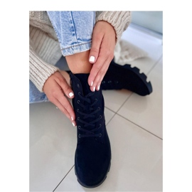 Pansy Bottes de travail en daim noir - Inello le noir 2