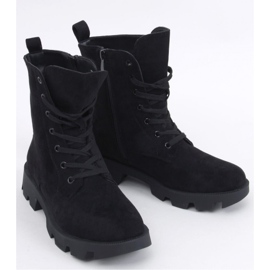 Pansy Bottes de travail en daim noir - Inello le noir 3