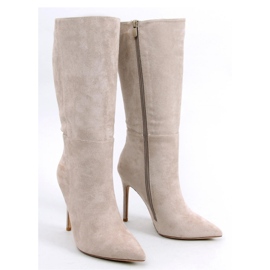 Bottines aiguilles classiques en daim Marissa Kaki - Inello beige 1