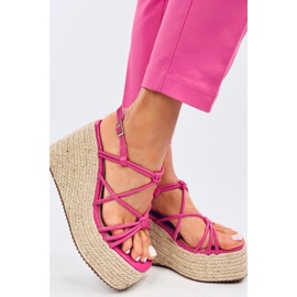 Pascai Sandales espadrilles compensées fuchsia - Inello rose 3