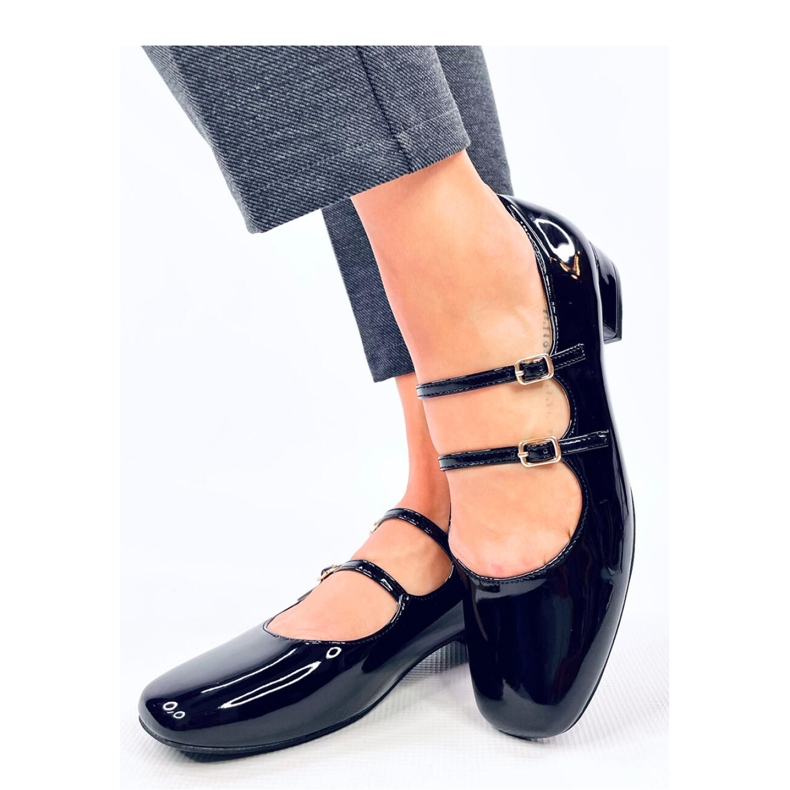 Ballerines talons hauts à bretelles Corigan Noir - Inello 1