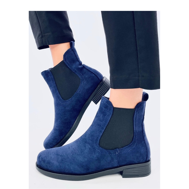 Bottines Chelsea en daim avec caoutchouc Terra Navy - Inello 1