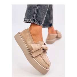 Mocassins Tempelton en daim kaki avec noeud - Inello beige 1