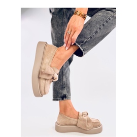Mocassins Tempelton en daim kaki avec noeud - Inello beige 4