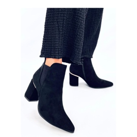 Croix Bottines noires à talons et bouts en amande - Inello le noir 1