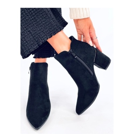 Croix Bottines noires à talons et bouts en amande - Inello le noir 2
