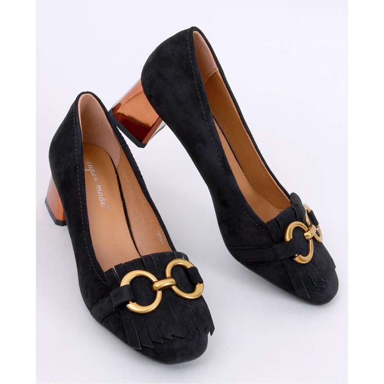 Weinn Escarpins à talon cuivre noir - Inello le noir 1