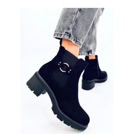 Airon Bottines Chelsea à talons bas noires - Inello le noir 2