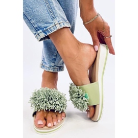 Sandale Mules compensées à fleurs Ragnes Vert Clair - Inello 2