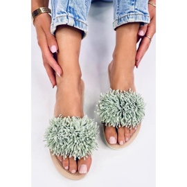 Sandale Mules compensées à fleurs Ragnes Vert Clair - Inello 3