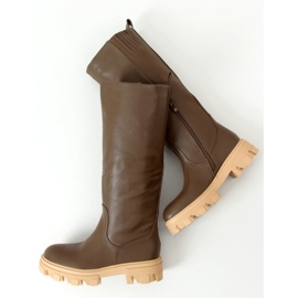 Boots kaki QT21P Army Green à semelle épaisse - Inello vert 1