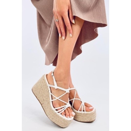 Pascai Sandales espadrilles compensées blanches - Inello 1