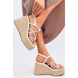 Pascai Sandales espadrilles compensées blanches - Inello 3