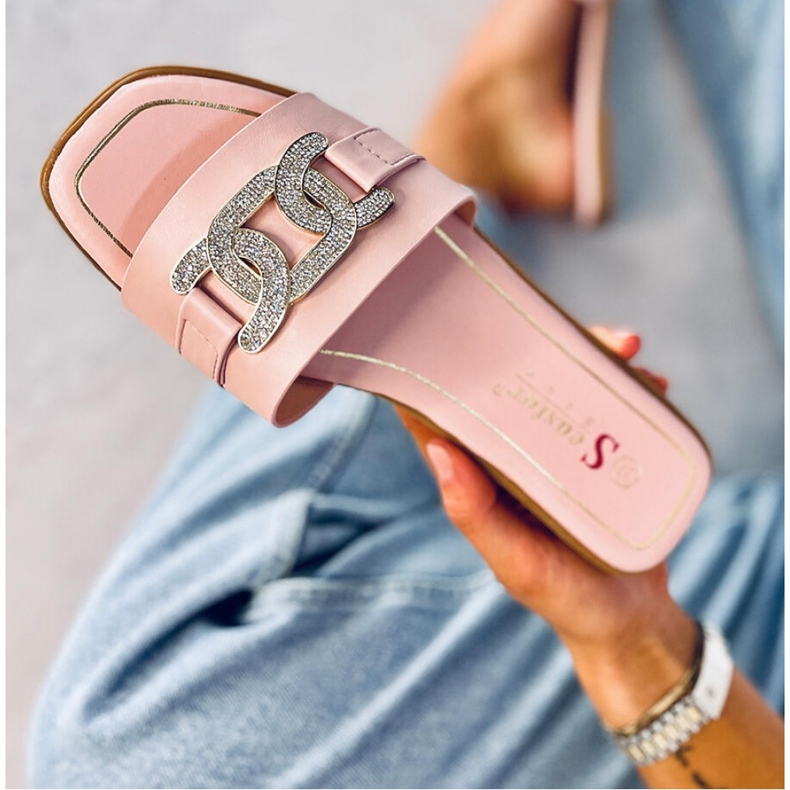 Sandale tongs strass rose Mille - Inello 1