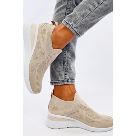 Bayol Baskets compensées chaussettes beiges - Inello 2
