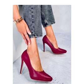 Escarpins aiguilles Blume Wine - Inello rouge 2