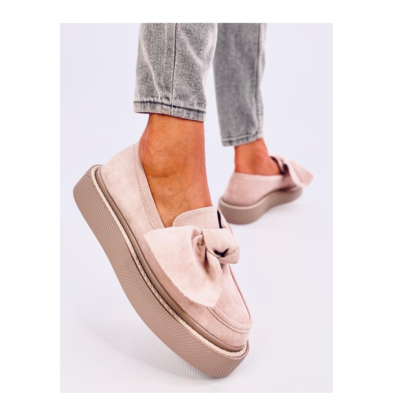 Mocassins Tempelton en daim rose avec noeud - Inello 1