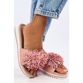Sandale Mules compensées à fleurs Ragnes Rose - Inello 1