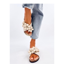Sandale Tongs en liège à fleurs coussin Charss Beige - Inello 3