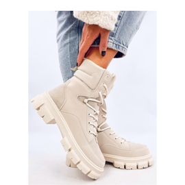Torey Bottines isolées à lacets blanches - Inello beige 2