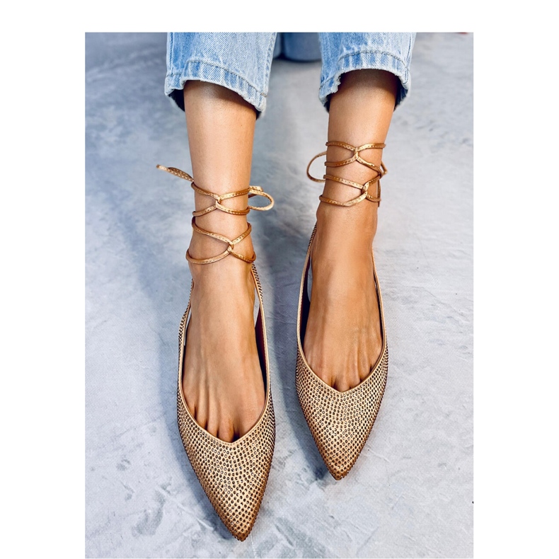 Ballerines à strass talon ouvert Vonda Champagne - Inello jaune 1