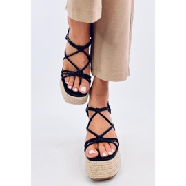 Pascai Sandales espadrilles compensées noires - Inello le noir 2