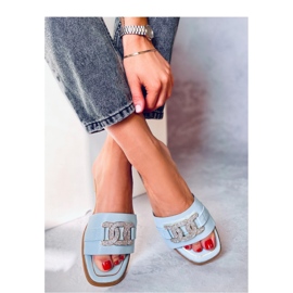 Sandale tongs strass bleu Mille - Inello 1 Sandale tongs strass bleu Mille - Inello 1