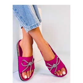 Sandale Tongs en liège avec zircons Dietz Fuchsia - Inello rose 1