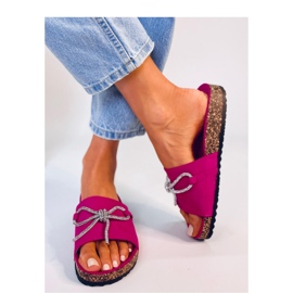 Sandale Tongs en liège avec zircons Dietz Fuchsia - Inello rose 3
