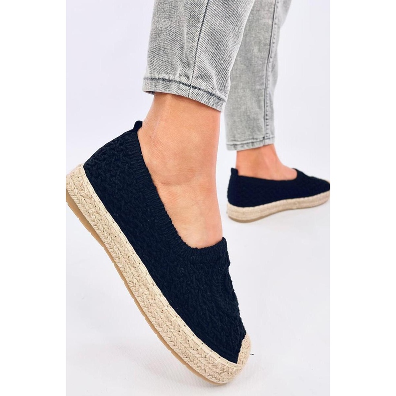 Dagonei Espadrilles ballerines ajourées noires - Inello 1