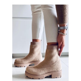 Roanna Bottines chaussettes kaki - Inello beige 2