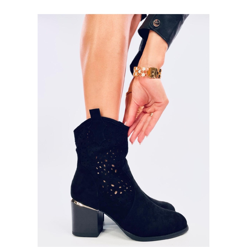 Antares Santiags en daim ajouré noir - Inello le noir 1