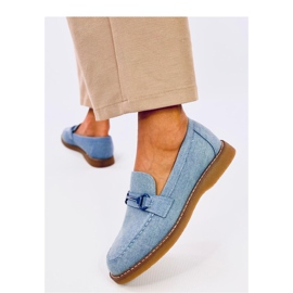Mocassins pour femmes en daim par States Jeans - Inello bleu 1