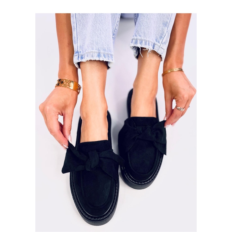 Tempelton Mocassins en daim noir avec noeud - Inello le noir 2