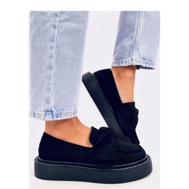 Tempelton Mocassins en daim noir avec noeud - Inello le noir 3
