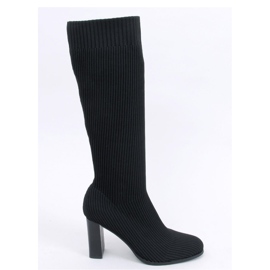 Claudia Bottines chaussettes à talons hauts noires - Inello le noir 1