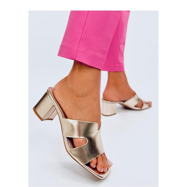 Sandale tongs à talon haut Vallon Gold - Inello jaune 1