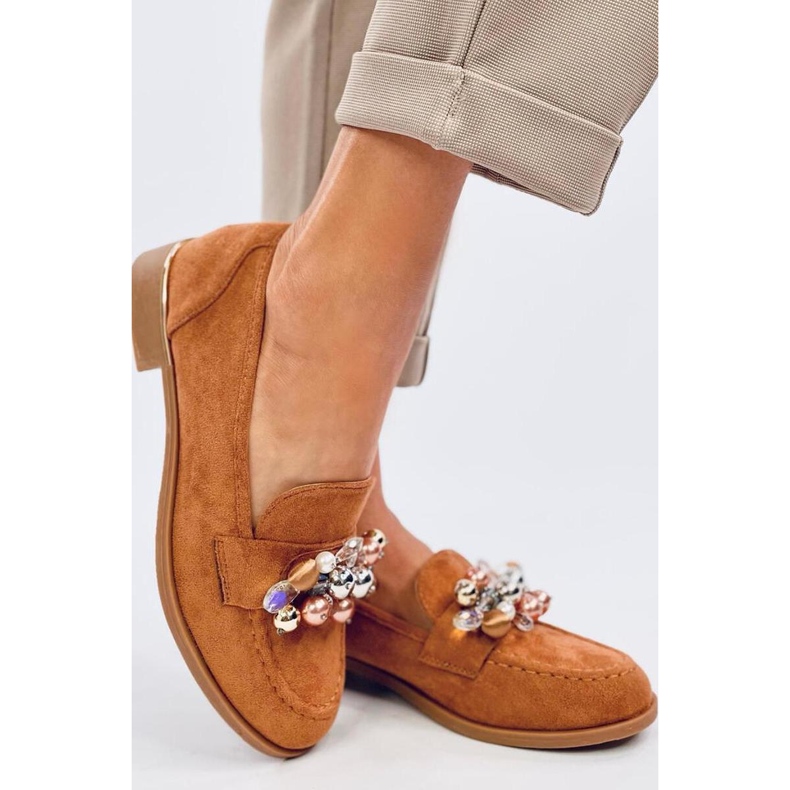 Mocassins Anselme Camel avec pierres - Inello brun 2