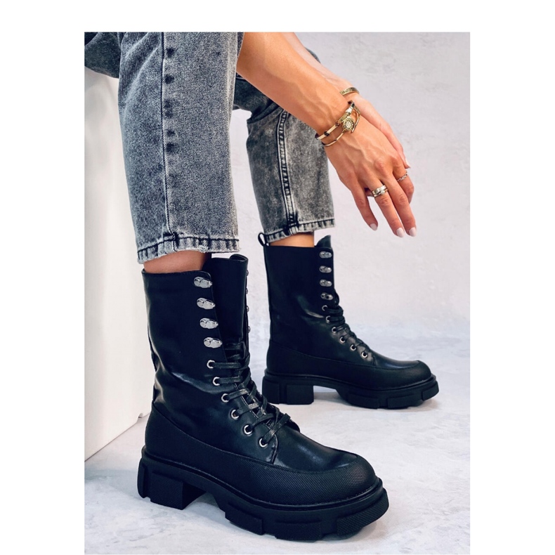 Dart Bottines bovver noires à lacets - Inello le noir 2