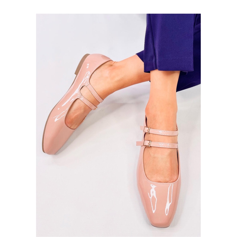 Ballerines vernies Mary Jane Liths Nude - Inello rose 2