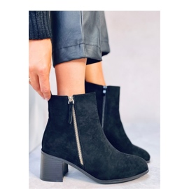 Aguirre Bottines à talons en daim noir - Inello le noir 1