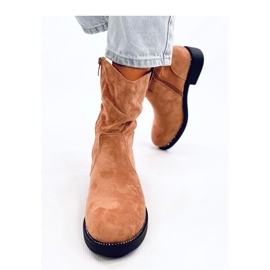 Bottines plates Vashtis en daim camel - Inello brun 3