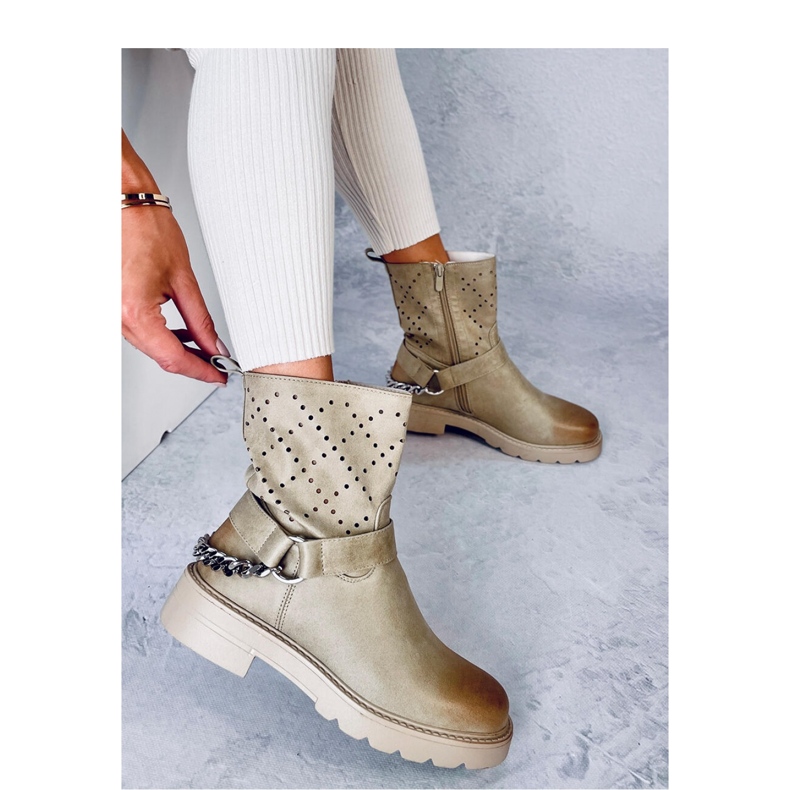 Bottines ajourées Issey Green - Inello vert 1